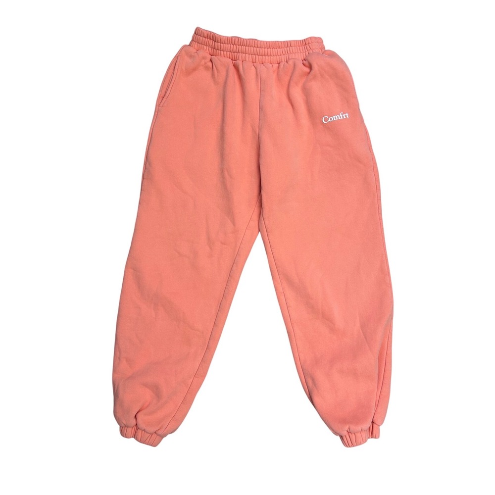 Comfrt Cloud Joggers Coral Peach High Waisted Fleece Sweatpants Womens Small